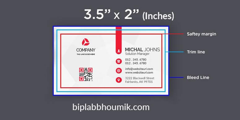 Business card size